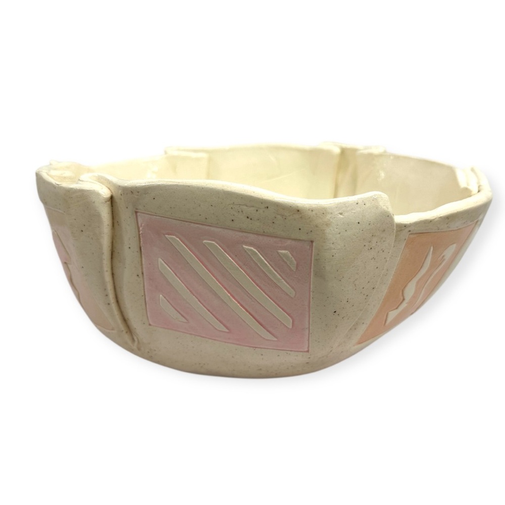 Barbara Demery Signed 1986 Postmodern Southwestern Pottery Bowl + Wall Platter - Picture 6 of 12